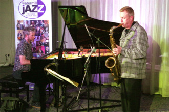 Gwilym Simcock, Tommy Smith, Simcock - Smith Duo, Watermill Jazz Club, Dorking, Surrey, 14 Oct 2025. Creator: Brian O'Connor.