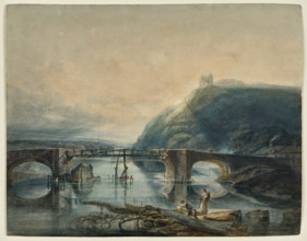 Llandilo Bridge and Dynevor Castle, c1796. Creator: JMW Turner.