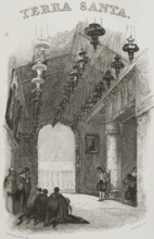 Shrine of the Nativity, Bethlehem, 1840.  Creator: Émile Rouargue.