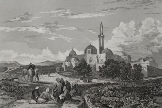 Mosque of David, Mount Zion, Jerusalem, 1840. Creator: Aubert.
