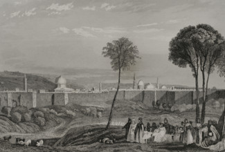 Jerusalem Wall, 1840. Creator: Émile Rouargue.