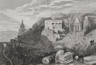 Valley of Josaphat, Jerusalem, 1840. Creator: Aubert.