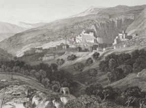 General view of the city, Nazareth, 1840. Creator: Aubert.