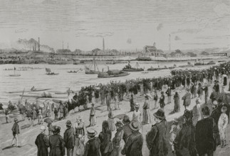 International regattas festival on the Seine, 18 August 1878.  Creators: Bernardo Rico, Josep Lluís Pellicer Feñé.