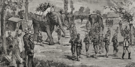 Second Afghan War (1878-1880): Expedition of Gurkha troops from Almorah to Lahore, 1878. Creator: Bernardo Rico.