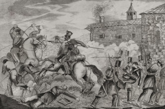 First Carlist War (1833-1840): Battle of Villarrobledo (20 September 1836), 1845.  Creators: Antonio Gómez y Cros, Jose Gomez.