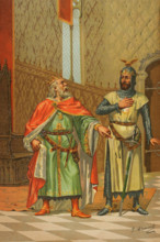 Alfonso X of Castile and Leon (1221-1284) and his son Sancho IV (1258-1295), 1889. Creator: Juan Alaminos.