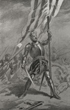 King Peter IV of Aragon, (1319-1387) at the Battle of Mislata (9 December 1348), 1890. Creator: Joan Serra y Pausas.