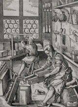 Bindery workshop, 16th century (1877).  Creator: Jost Ammon.