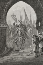 Conquest of Valencia: On 9 October 1238 King James I (1208-1276) entered the city of Valencia, 1890. Creator: Joan Serra y Pausas.