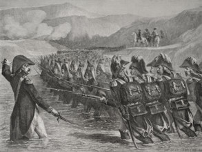 French Revolutionary Wars: Italian campaign - Battle of Valvasone or Tagliamento (16 March 1797). Creators: Hippolyte de la Charlerie, Brugnot.