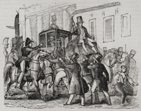 Attack on Martínez de la Rosa, 1845.  Creators: Eusebio Zarza, Chamorro.