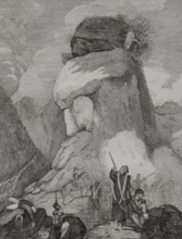 First Carlist War (1833-1840): Action in the Améscoas valley (19 to 24 April 1835), Navarre, 1845. Creators: Francisco Sainz, Camilo de Alabern.