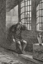 James II of Urgel (1380-1433) in his cell in the castle of Játiva (Xativa), where he was..., 1890. Creator: Joan Serra y Pausas.