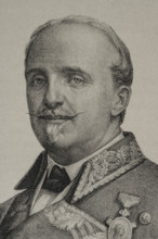 Leopoldo O'Donnell (1809-1867), Spanish military and politician, 1869. Detail. Creator: Jose Cuevas.