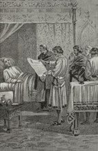 Martin the Human on his deathbed, 1410, (1890).  Creator: Joan Serra y Pausas.