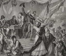 French Revolution: Enlistment of volunteers, 1876.  Creators: Hippolyte de la Charlerie, Jonnard.