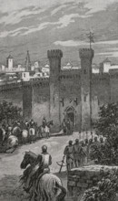 The king before the gate of Valencia, 1890.  Creator: Joan Serra y Pausas.