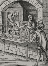 Watchmaker workshop, 16th century (1877). Creator: Jost Ammon.
