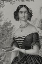 Adelgunde of Bavaria, (1823-1914), Duchess consort of Modena and Reggio (1846-1859)..., 1852.  Creator: Julio Donón.