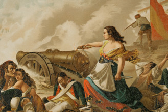 Agustina Zaragoza Doménech, (1786-1857), Heroine of the Peninsular War (1808-1814)...1892.  Creator: Unknown.