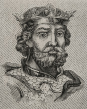 Aurelius of Asturias, (c740-774), King of Asturias (768-774), 1853.  Creator: Unknown.