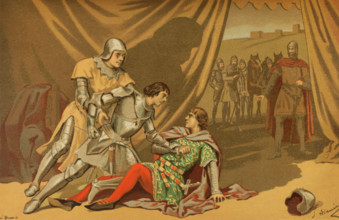 Death of King Peter I of Castile, (1334-1369), 1889.  Creator: Juan Alaminos.