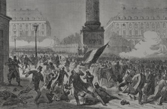 Paris Commune: Massacre of supporters of the "Party of Order"in the Place Vendôme in Paris, 1871. Creator: Tomás Carlos Capuz.