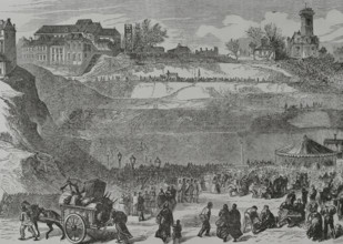 Paris Commune, France: Positions occupied by the communards on the heights of Montmartre, 1871. Creator: Manuel Ricord.