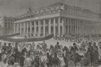 Franco-Prussian War, (1870-1871): Exterior view of the Grand Théâtre de Bordeaux...1871.  Creator: Tomás Carlos Capuz.