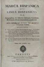 Marca Hispanica sive limes hispanicus, 1688.  Creator: Pierre de Marca.
