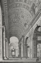 Interior of St Peter's Basilica, Papal States, 1877.  Creator: Jules Jean Marie Joseph Huyot.