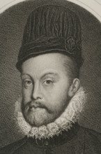 Philip II, (1527-1598), King of Spain (1556-1598), 1879. Detail. Creators: Magin Pujadas, Alphonse Charles Masson.