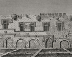 Priory of France, Rhodes, Greece, Condition of the ruined building in 1828.  Creator: Jules Jean Marie Joseph Huyot.