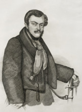 Sebastian Gabriel of Bourbon and Braganza, (1811-1875), Infante of Portugal and Spain... 1842.  Creator: Pedro Celestino Mare.