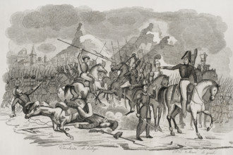 First Carlist War, (1833-1840): Action of Zalduendo, 1842.  Creator: Pedro Celestino Mare.