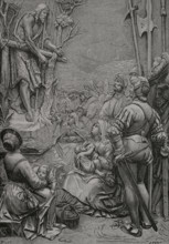 St John the Baptist preaching in the desert, 1877.  Creator: Jules Jean Marie Joseph Huyot.