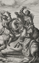 The chivalry represented by allegorical characters, 1553, (1877).  Creator: Jules Jean Marie Joseph Huyot.