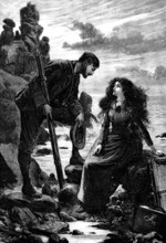 He stooped slightly, as if he would have kissed her forehead, 1890. Creator: R. Taylor.