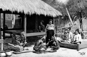 Sketches in Burmah: Burmese wood-carvers, 1890. Creator: H. W..