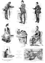 Sketches at the General Register Office, Somerset House, 1890. Creator: Unknown.