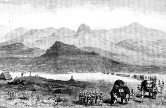 The Chin-Lushai Expedition: view of the Chin Hills from Kolymyo, 1890. Creator: R. Taylor.