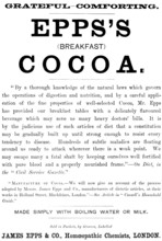 Advertisement for Epps’s (Breakfast) Cocoa, 1890. Creator: Unknown.