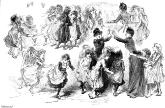 Children’s Happy Evenings, conducted at London Board schools by Mrs. Jeune and other ladies, 1890. Creator: P Naumann.