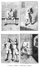 Centenary of John Howard, Prison Reformer:...Marshalsea Prison: mode of applying the torture, (1890) Creator: Unknown.
