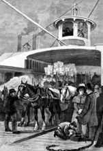 America revisited by our Special Artist: Fulton Ferry, New York, 1890. Creator: P Naumann.