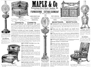 Advertisement for Maple & Co, Furnishing Establishment, 1890. Creator: Unknown.