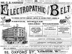 Advertisement for Mr. C. B. Harness’ Electropathic Belt, 1890. Creator: Unknown.