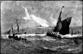 The Royal Institute of Painters in Water Colours: "Dover Roads" - Edwin Hayes, R.H.A., R.I., 1890. Creator: Unknown.