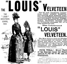 Advertisement for the Celebrated "Louis" Velveteen, 1890. Creator: Unknown.